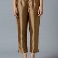 Brocade Plain Weave Brown Pant