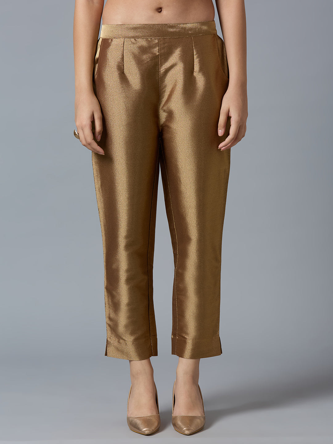 Brocade Plain Weave Brown Pant