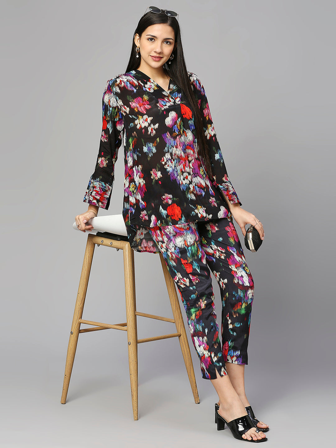 Black Viscose Co-Ord Set