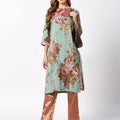 Pastel Green Floral Metallic Kurta