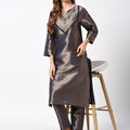 Brocade Navy Dobby Design Kurta
