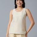 Brocade Ivory Gold Sleeveless Top