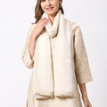 Ivory Georgette Dupatta with Brocade Border