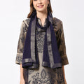 Navy Georgette Dupatta with Border Corner