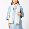 Brocade Floral White Silver Wrap
