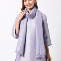 Brocade Floral Designed Lavender Wrap