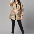 Roman Printed Metallic Kimono