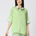 Viscose Green Top with Brocade Trims