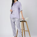 Lavender Top with Brocade Trims & Pant