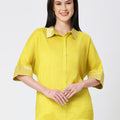 Viscose Lime Top with Brocade Trims