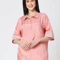 Viscose Pink Top with Brocade Trims