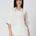 Viscose White Top with Brocade Trims