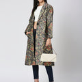 Multicolor Floral Brocade Long Blazer