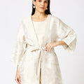 Brocade Floral Design Ivory Kimono
