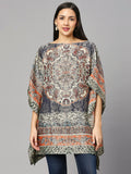 Multi Paisley Printed on Brocade Poncho
