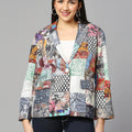 Multicolor Patchwork Short Blazer