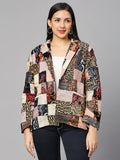 Handmade Patchwork Multicolor Velvet Brocade Short Blazer