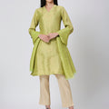 Brocade Lime Motif Design Kurta Set