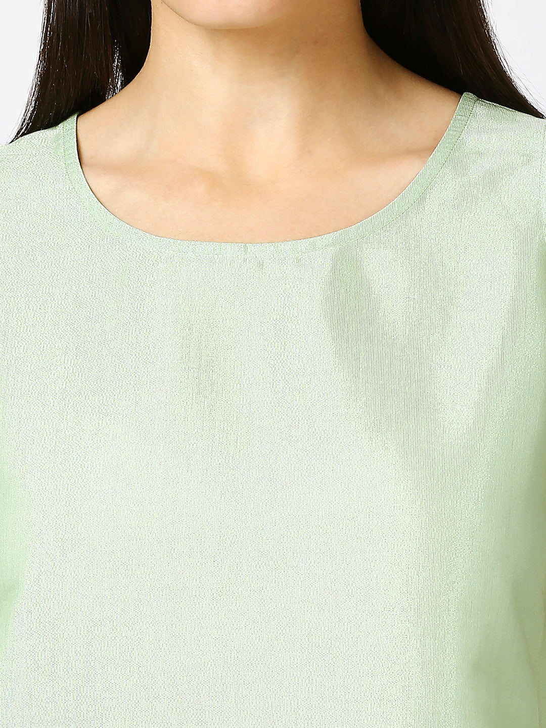 Green Silver Brocade Sleeveless Top