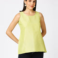 Lime Gold Brocade Sleeveless Top