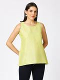 Lime Gold Brocade Sleeveless Top