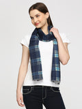 Blue Checks Design Reversible Scarf