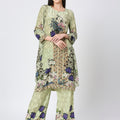 Green Floral Printed Kurta Set