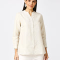Metallic Emboss Design White Shirt