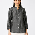 Metallic Emboss Design Black Shirt