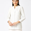 Metallic Emboss Design White Shirt