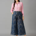Brocade Tapestry Denim Metallic Flare Pants