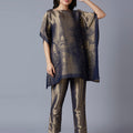 Brocade Paris Design Navy Poncho Set