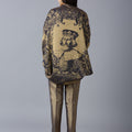Brocade Royalty Pattern Navy Shrug