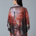 Sequin Paris Printed Red Multicolor Cape