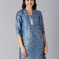 Brocade Paisley Design Blue Kurta