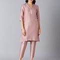 Brocade Paisley Design Mauve Kurta Set