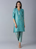 Blue Paisley Design Brocade Kurta