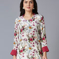 Floral Printed Off-white Top