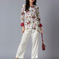 Floral Printed Off-white Co-ord Set