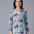 Floral Printed Sky Blue Top