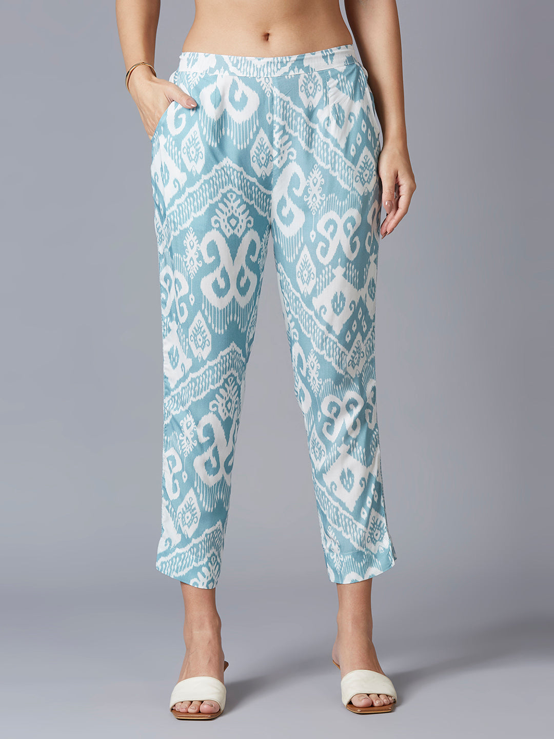 Blue Ikat Printed Co-Ord Set