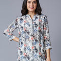 Viscose Floral Printed White Multi Top