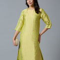 Brocade Lime Rose & Petal Kurta