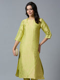 Brocade Lime Rose & Petal Kurta