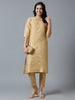 Brocade Navy Gold Placed Floral Design Kurta