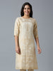Brocade Off White Gold Placed Floral Design Kurta