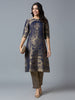 Brocade Beige Gold Placed Floral Design Kurta