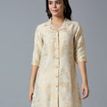 Brocade Placed Design Off White Tunic Kurta