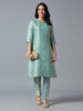 Brocade Lime Gold Rose Design Kurta