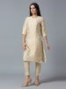 Brocade Lime Gold Rose Design Kurta